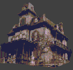 Stary dom z jednym światłem